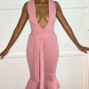Blush Pink Plunge Dress